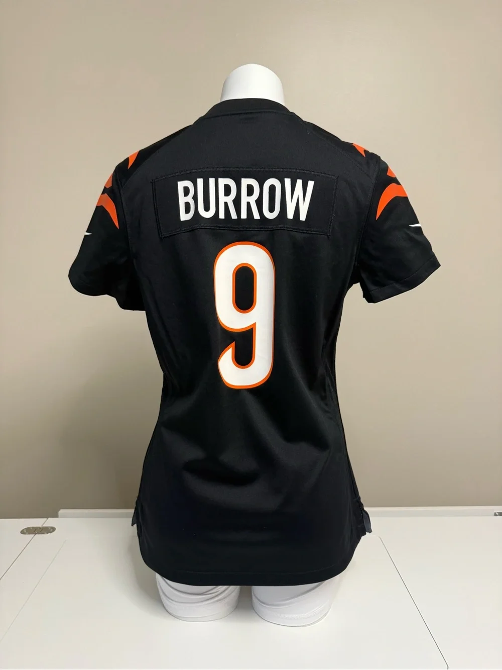 Nike Women's Bengals #9 Black and Orange Jersey